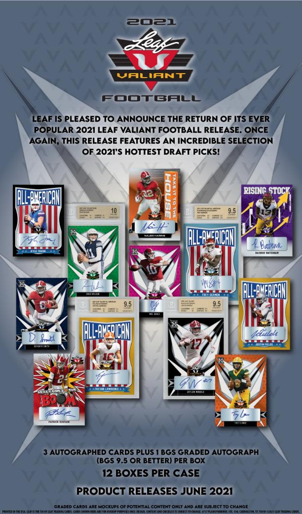 2021 Leaf Valiant Football Hobby Box
