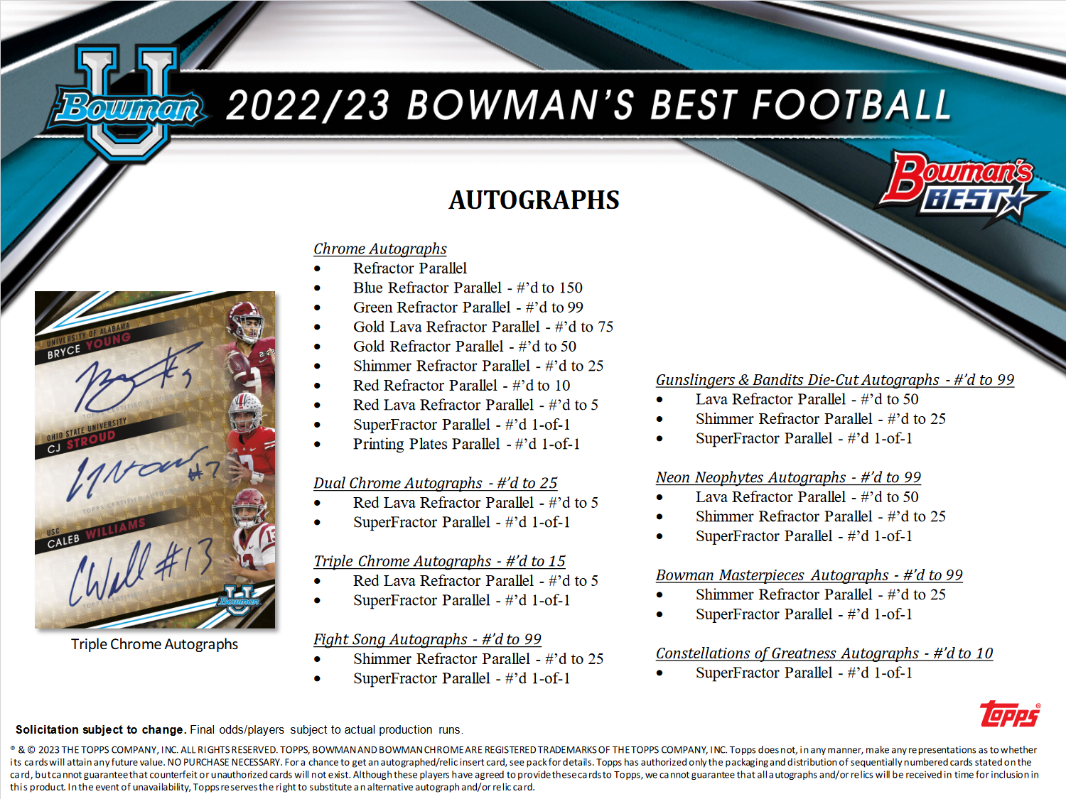 2022 Bowman's Best University Football Hobby Box