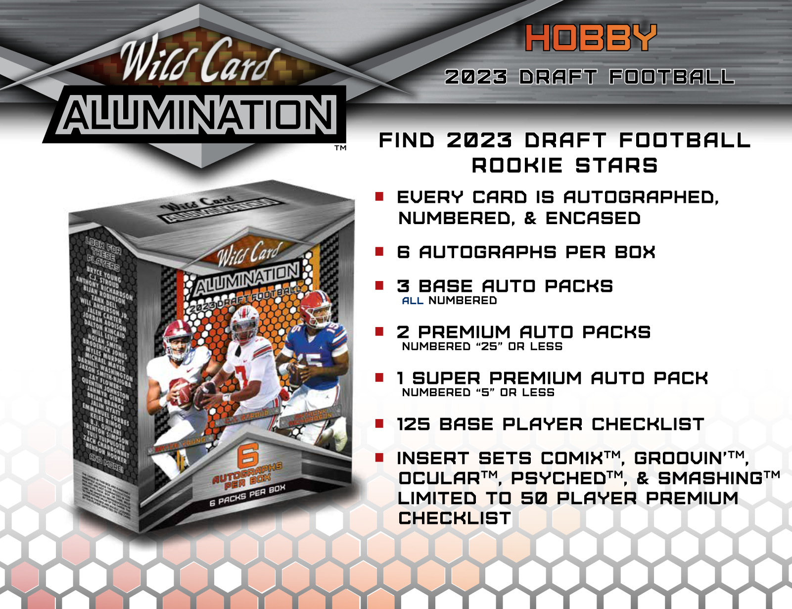 2023 Wild Card Alumination Draft Football Hobby Box