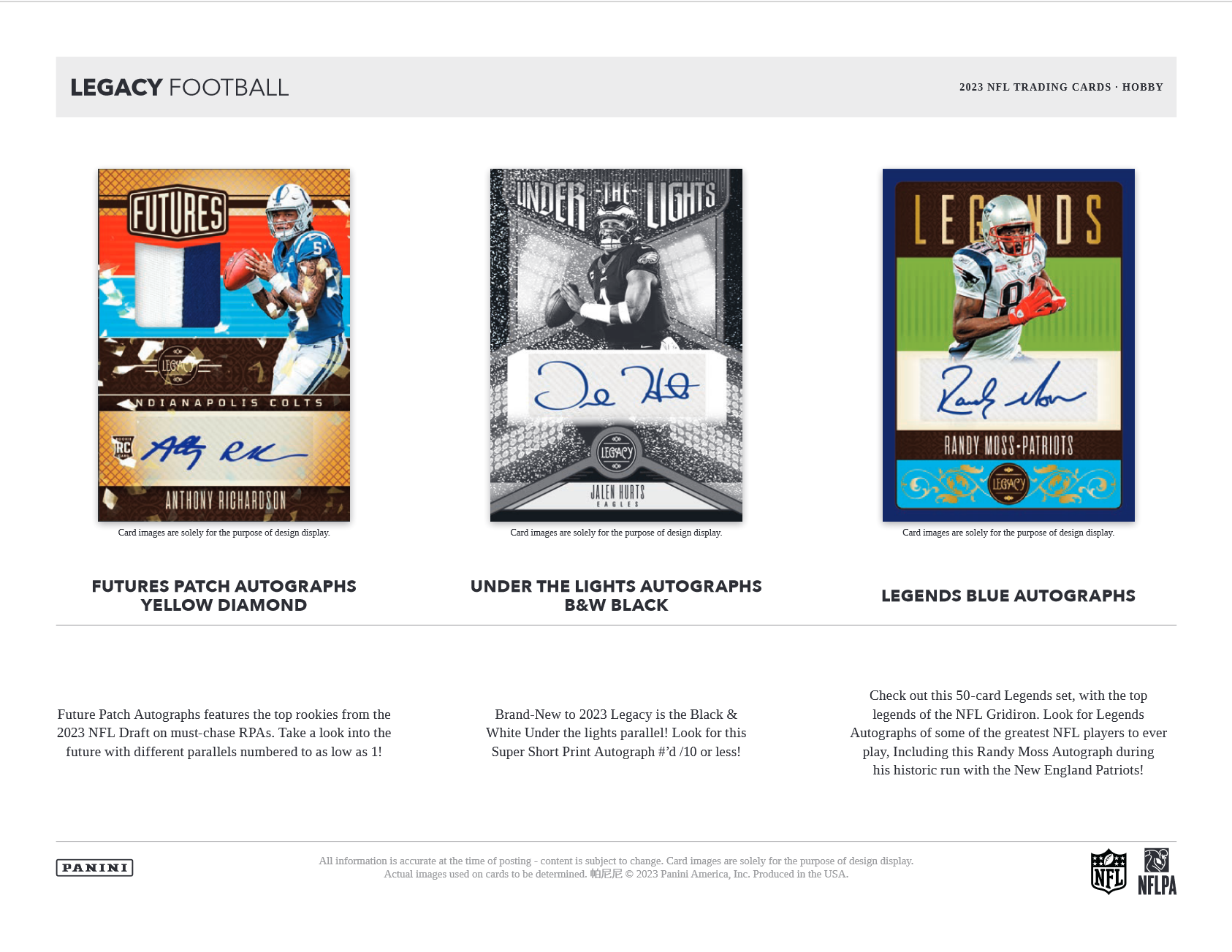 2023 Panini Legacy Football Hobby Box