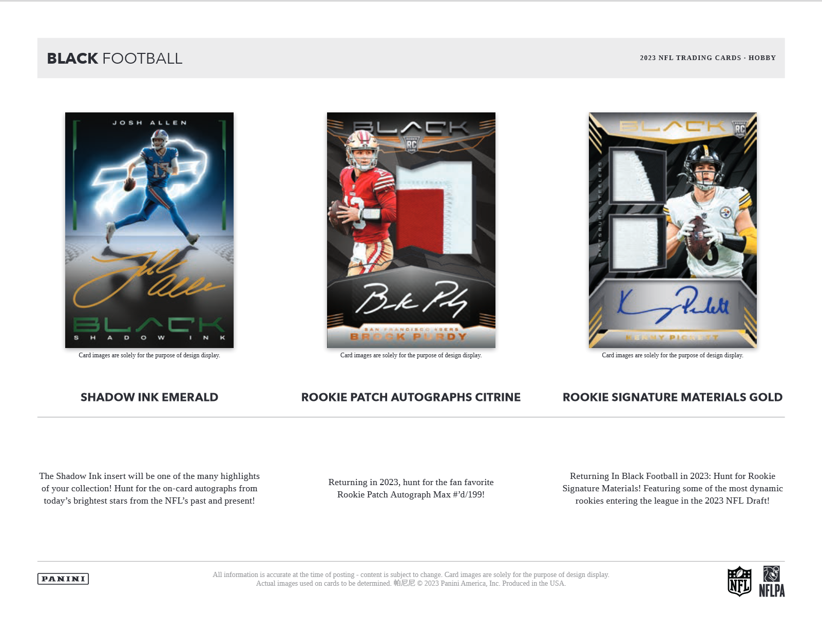 2023 Panini Black Football Hobby Box