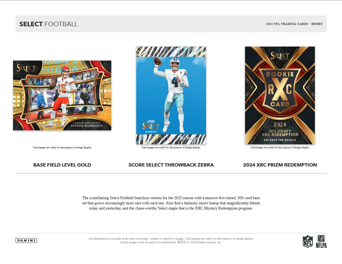 2023 Panini Select Football Hobby 12 Box Case