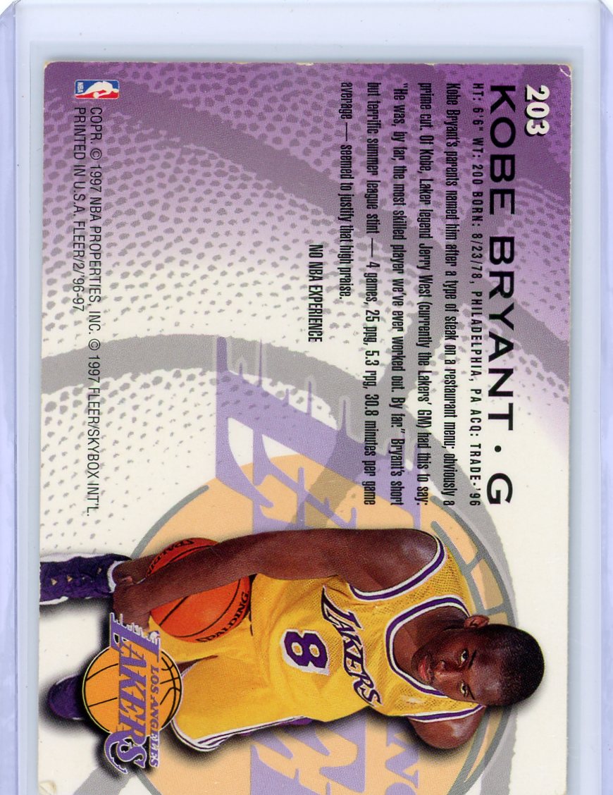 Kobe Bryant 1996-97 Fleer Skybox International rookie card
