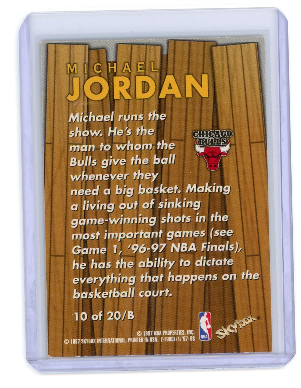 Michael Jordan 1997 Skybox Z Force Boss