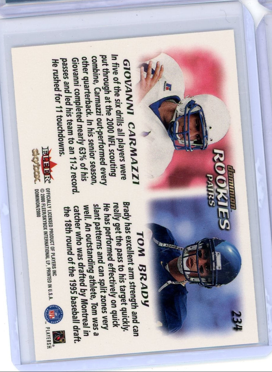 Tom Brady Giovanni Carmazzi 2000 Fleer SkyBox Rookie Pairs