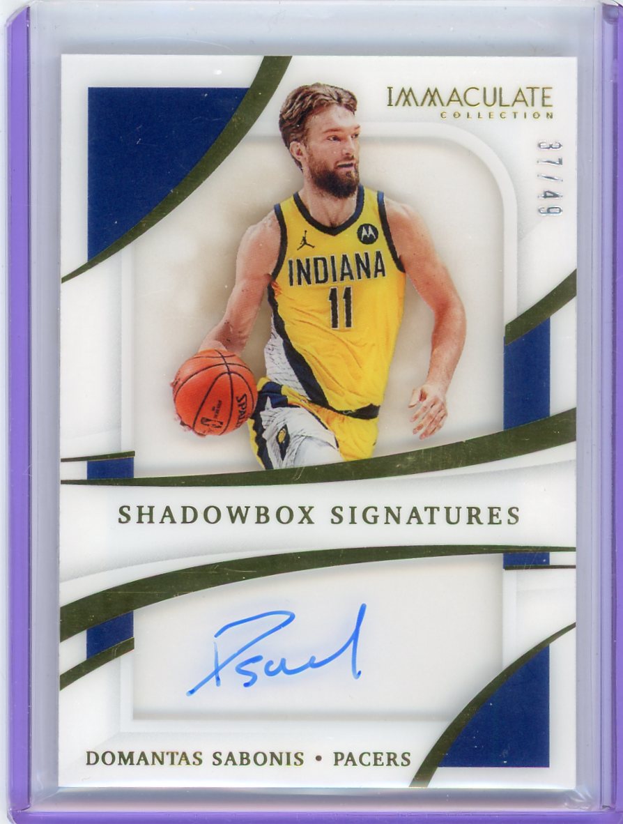 Domantas Sabonis 2020 Panini Immaculate Basketball Shadowbox Signatures #'d 37/49