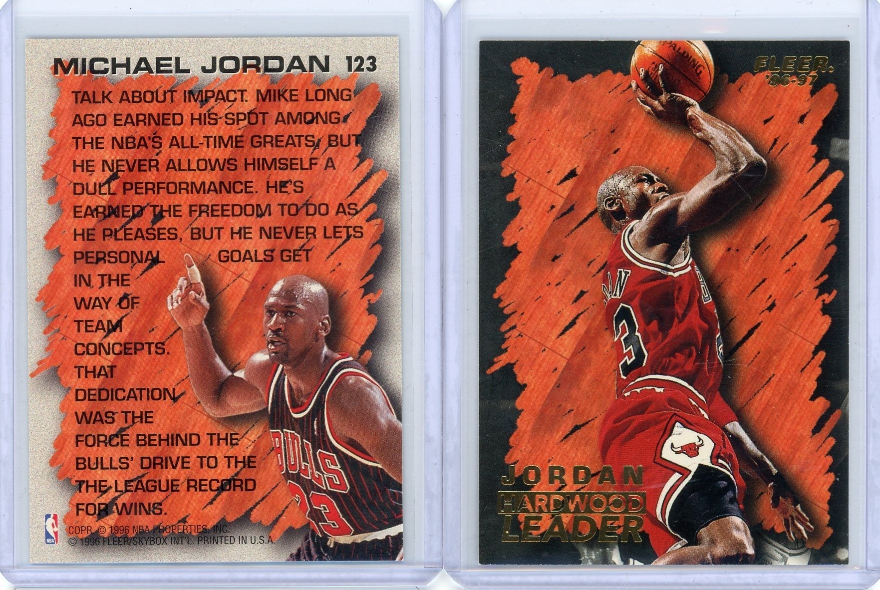 Michael Jordan 1996 Fleer Skybox Hardwood Leader #123