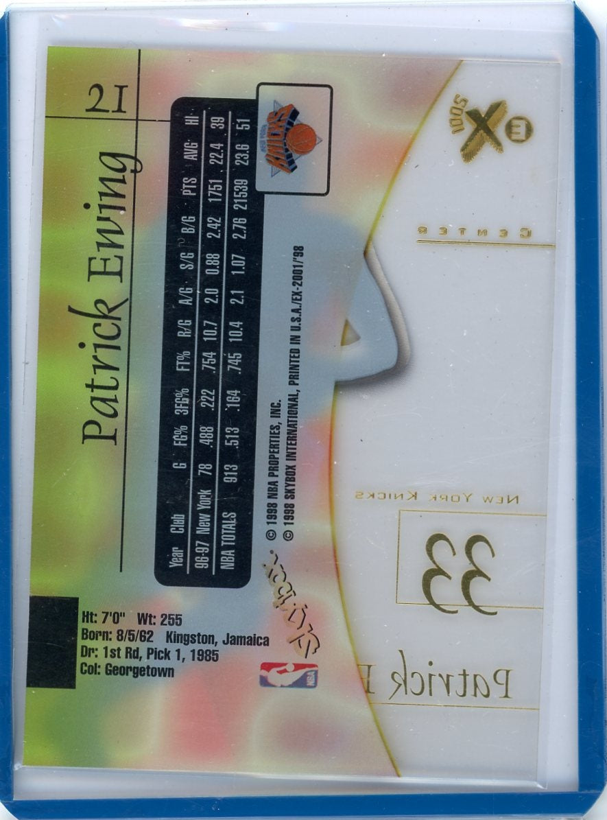 Patrick Ewing 1998 Skybox EX 2001 Acetate